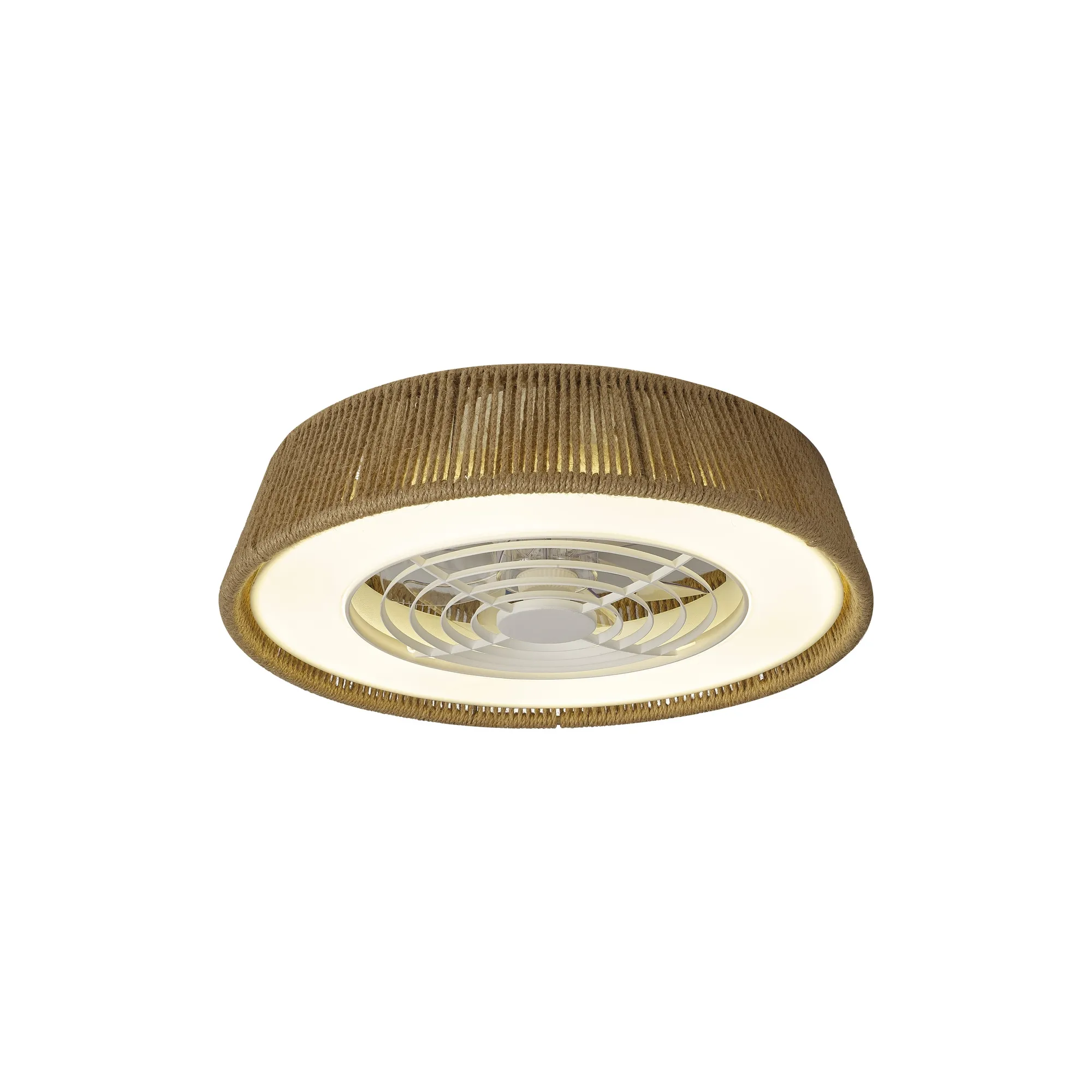 M8230  Polinesia Rope 55W LED Dimmable Ceiling Light & Fan, Remote Controlled Beige Oscu